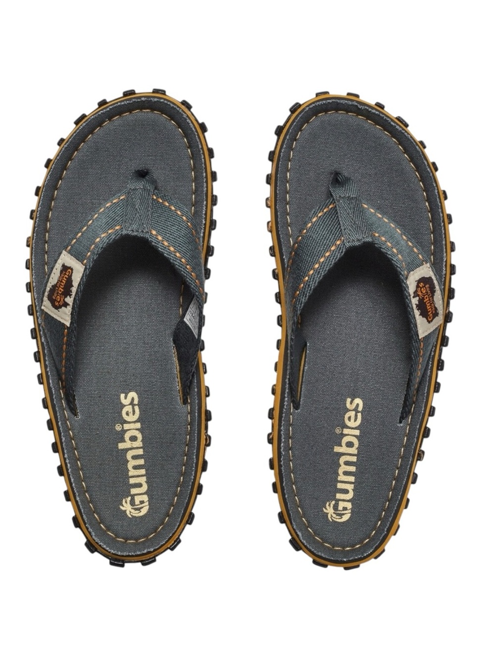 Gumbies Islander Vegan Recycled Soles Cotton Flip-Flops Unisex Classic Grey 39